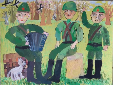 Рисунок на военную тему легкий