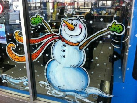 Роспись окон к новому году