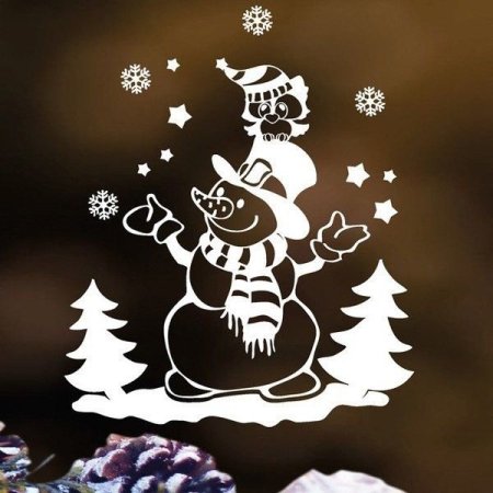 Трафареты для рисования на стекле новогодние