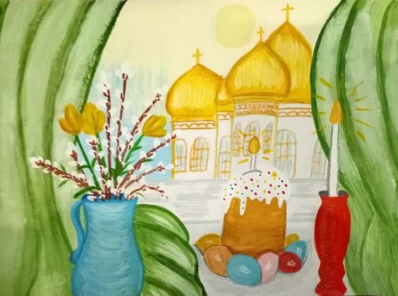Рисунок на тему Пасха