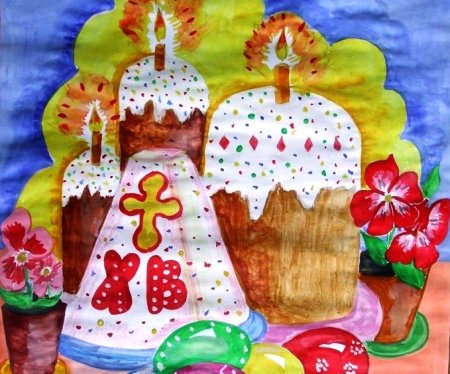 Рисунок на тему Пасха