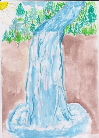 Детские рисунки водопада