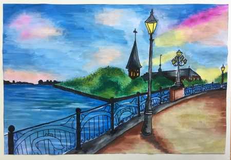 Река Волга рисунок