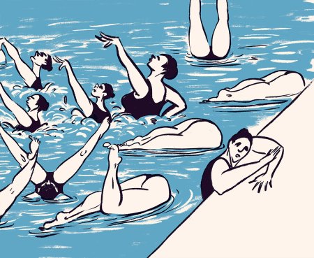 Синхронное плавание иллюстрация