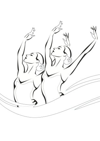 Раскраска синхронное плавание