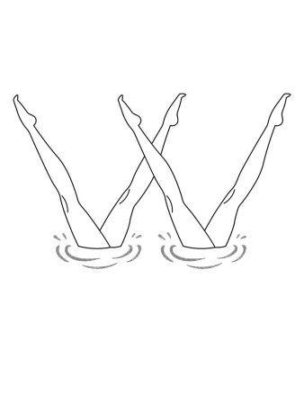 Раскраска синхронное плавание