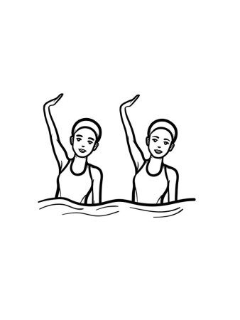 Раскраска синхронное плавание для детей