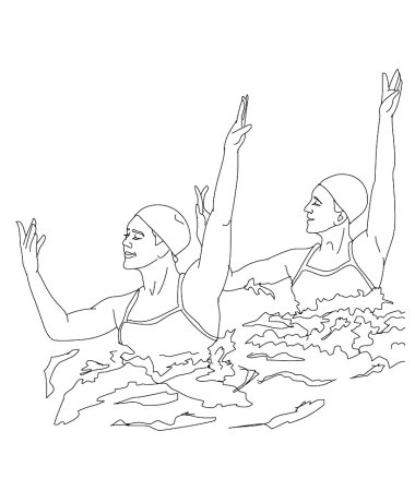 Раскраска спорт плавание для детей