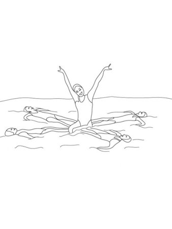 Раскраска синхронное плавание