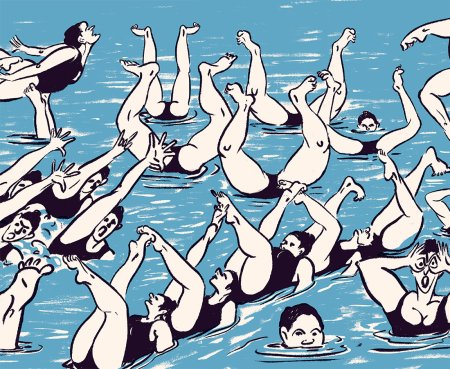 Плавание карикатура