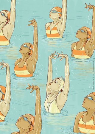 Синхронное плавание иллюстрация