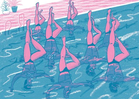 Синхронное плавание иллюстрация