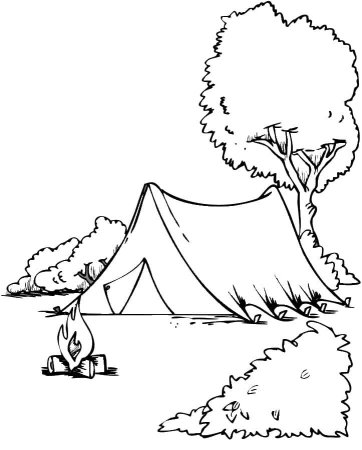 Палатка туристическая раскраска