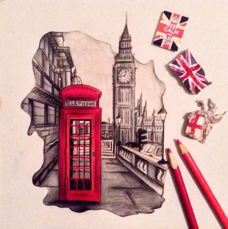 Тауэрский мост акварель