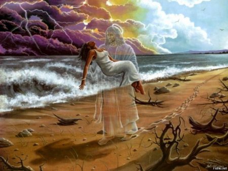 Иисус несет на руках