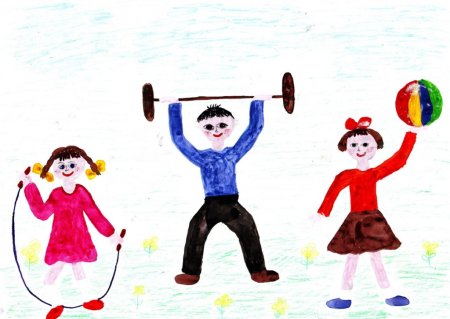 Зарядка рисунок для детей