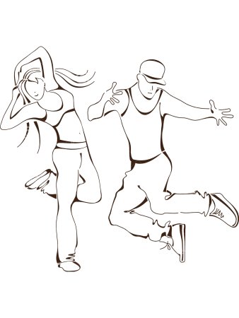 Раскраска на тему современные танцы