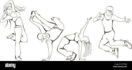 Контурный рисунок танец