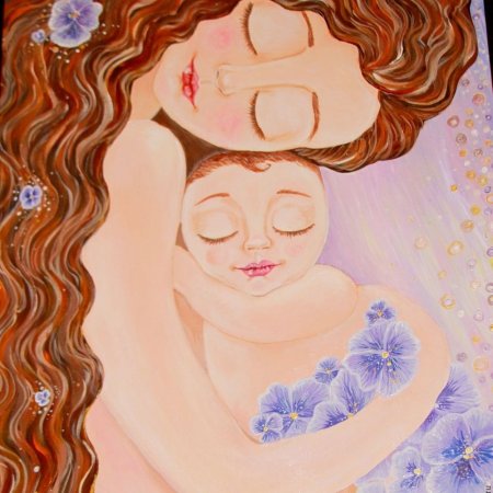 Образ мамы с ребёнком рисунок