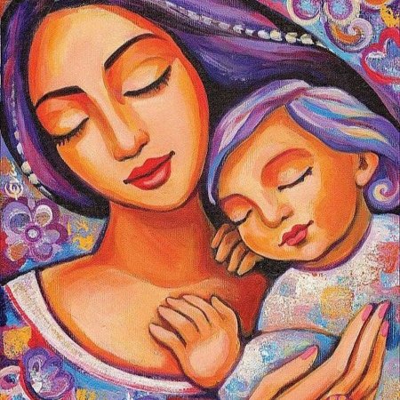 Образ матери рисуем с детьми