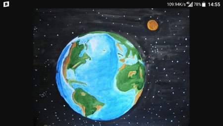 Земля из космоса рисунок для детей