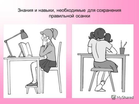 Правильная осанка за столом