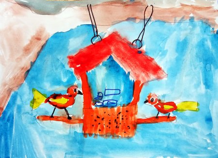 Птичья столовая в детском саду