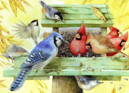 Рисунок на тему помоги зимующим птицам