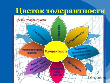 Цветок толерантности черно-белый