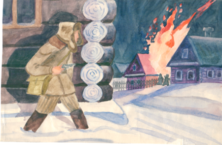 Кукрыниксы. Таня (Зоя Космодемьянская). 1942