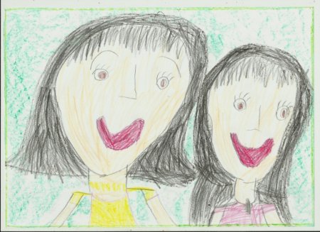 Мы с мамой улыбаемся рисование в подготовительной группе