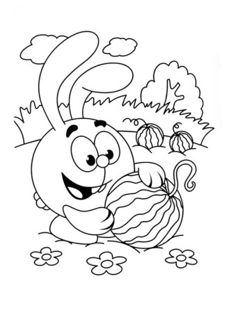 Крош раскраска для малышей