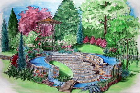 Ландшафтный дизайн рисунок