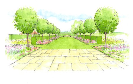 Ландшафт парковой зоны рисунок