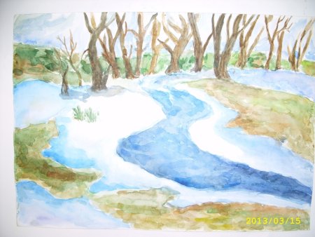 Весенние воды иллюстрация