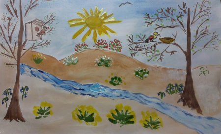 Рисунок к стихотворению Весна