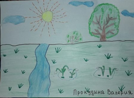 Весенний пейзаж рисунок