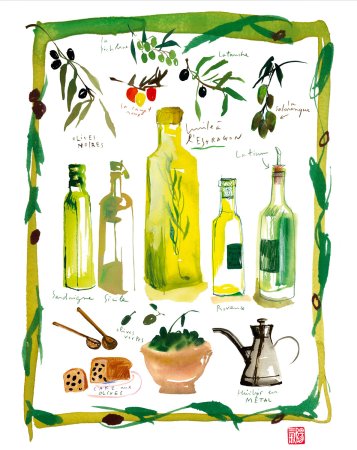 Акварель плакат на кухню