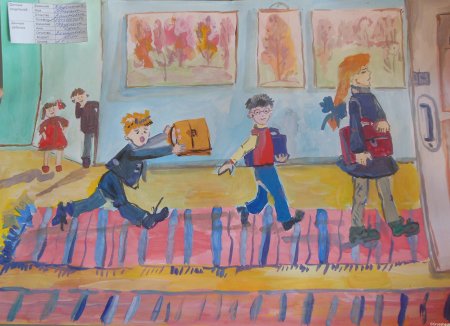 Детские рисунки на тему школа