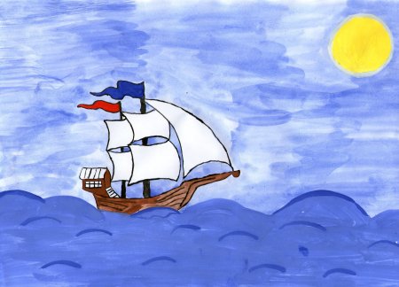Рисунок Лермонтова Парус