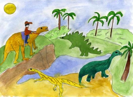 Рисование в подготовительной группе на тему динозавры