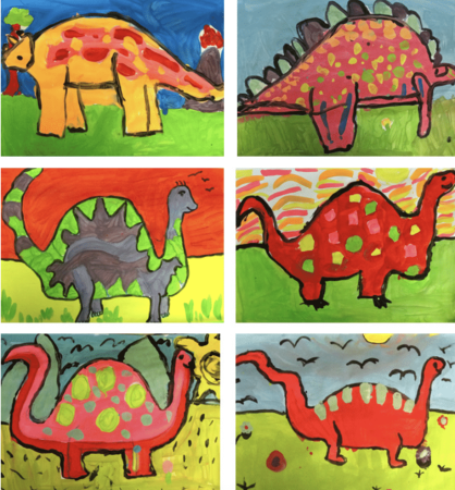 Акварельные Динозаврики