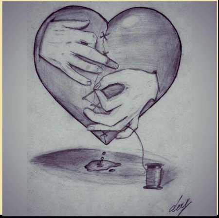 Рисунок разбитого сердца