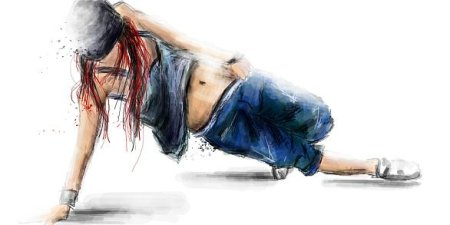 Рисунок брейк данс девушка