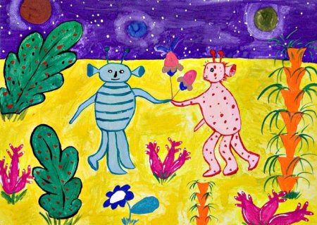 Жители других планет рисование в подготовительной группе