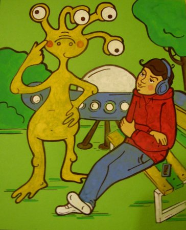 Встреча с инопланетянами рисунок