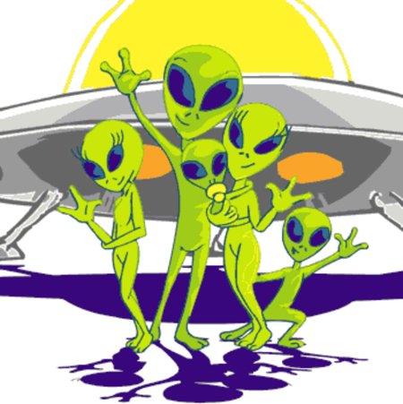 Инопланетянин в НЛО для детей