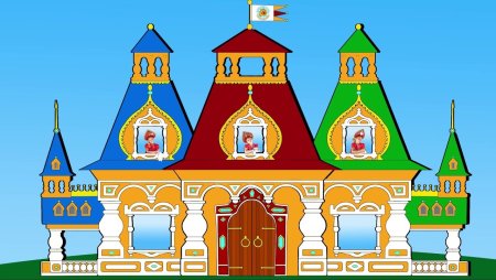 Дом из сказки Теремок раскраска