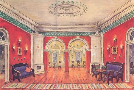 Декорации к опере Евгений Онегин Добужинского