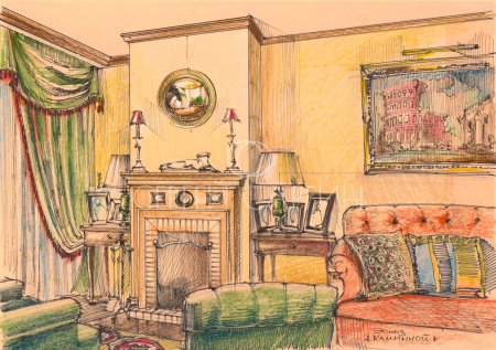 Эскиз интерьера в стиле Барокко